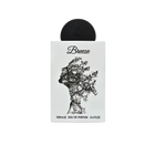 The image displays a perfume package named "Breeze" by Lattafa. The box is white and features an artistic silhouette of a woman's profile composed of tree branches, embodying the name "Breeze." Above the silhouette is the product name in a simple, modern 