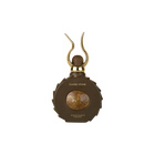 Classic Stone by Niche Emarati Perfumes in a unique round brown bottle with a golden marble center and sculpted gold cap.