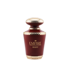 Empire Regent perfume by Khadlaj, featuring a maroon bottle with an ornate gold cap and base on a white background.
