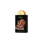 Kashan 100ml Eau de Parfum in a black box featuring a colorful folded Persian rug design and a gold cap.