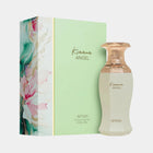 A pastel-green rectangular box with pink floral accents and gold detailing, shown beside the matching faceted perfume bottle labeled "Kiana Angel" by Afnan, topped with an ornate gold cap.