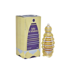 The image shows a product called "Lulu Al Khaleej" by Khadlaj, which is a concentrated perfume oil. The product is packaged in an 18ml bottle. The packaging box is predominantly gold with purple accents and features the product name in English and Arabic.