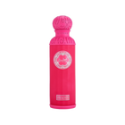A vibrant pink cylindrical bottle of Gissah One & Only perfume spray. The bottle features intricate designs on the cap and neck, with a label showcasing the brand name "Gissah" and "One & Only" at the bottom.