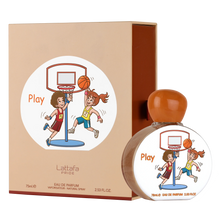 Lattafa Pride 'Play' perfume bottle and packaging with basketball design.