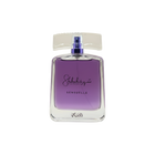 Shuhrah Pour Femme Sensuelle perfume bottle with purple liquid and clear rectangular cap.