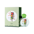 Lattafa Stop Wait Go perfume with green box and round bottle featuring cartoon traffic lights with faces.